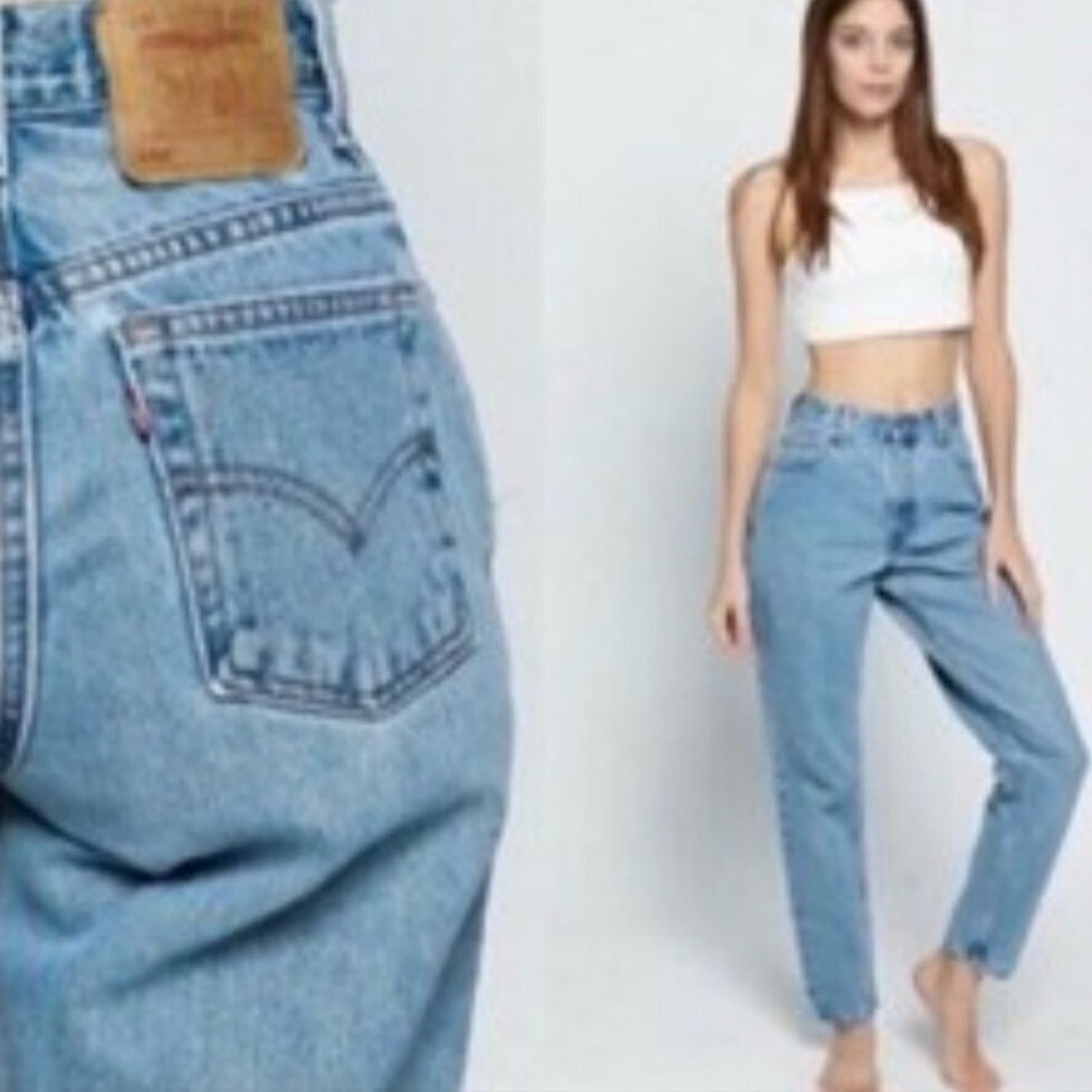 Levi's 551 Jeans High Rise Wide Tapered Leg Cotton Vintage Rigid Denim 28